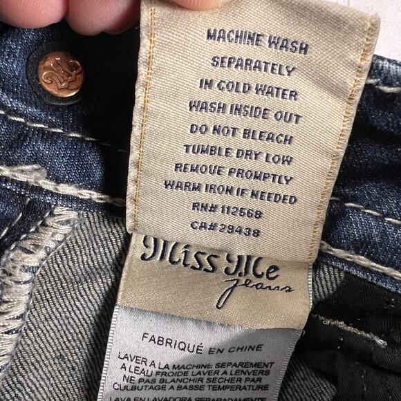 Miss Me Signature (Low) Rise Skinny Embellished Jeans Crystal Angel Wngs Size 26 - Picture 10 of 14